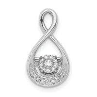 14k White Gold 1/10ct. Vibrant Moving Diamond Teardrop Chain Slide Pendant-PM4778-010-WA