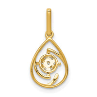 14k Polished 1/15ct. Diamond Fancy Teardrop Pendant-PM4779-008-YA