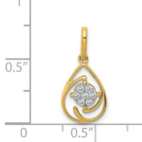 14k Polished 1/15ct. Diamond Fancy Teardrop Pendant-PM4779-008-YA