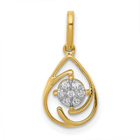 14k Polished 1/15ct. Diamond Fancy Teardrop Pendant-PM4779-008-YA