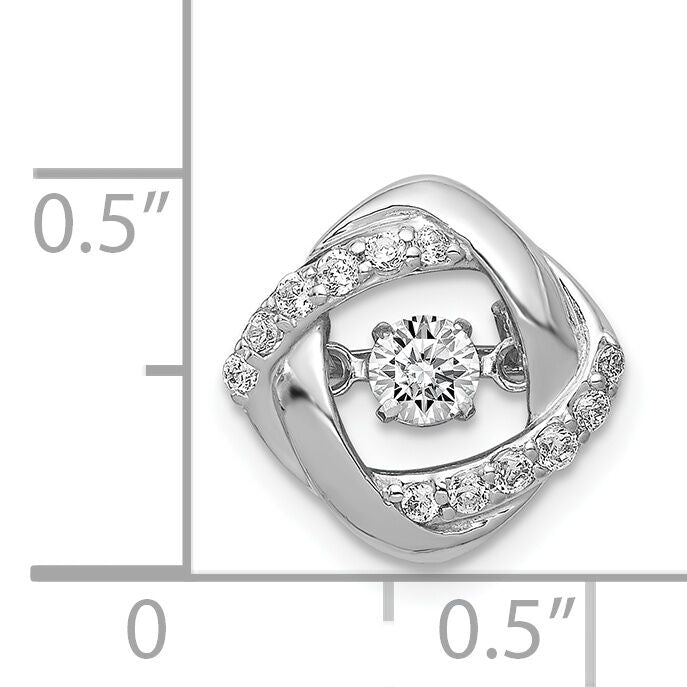 14k White Gold 1/4ct. Vibrant Diamond Entwined Squares Chain Slide-PM4783-025-WA