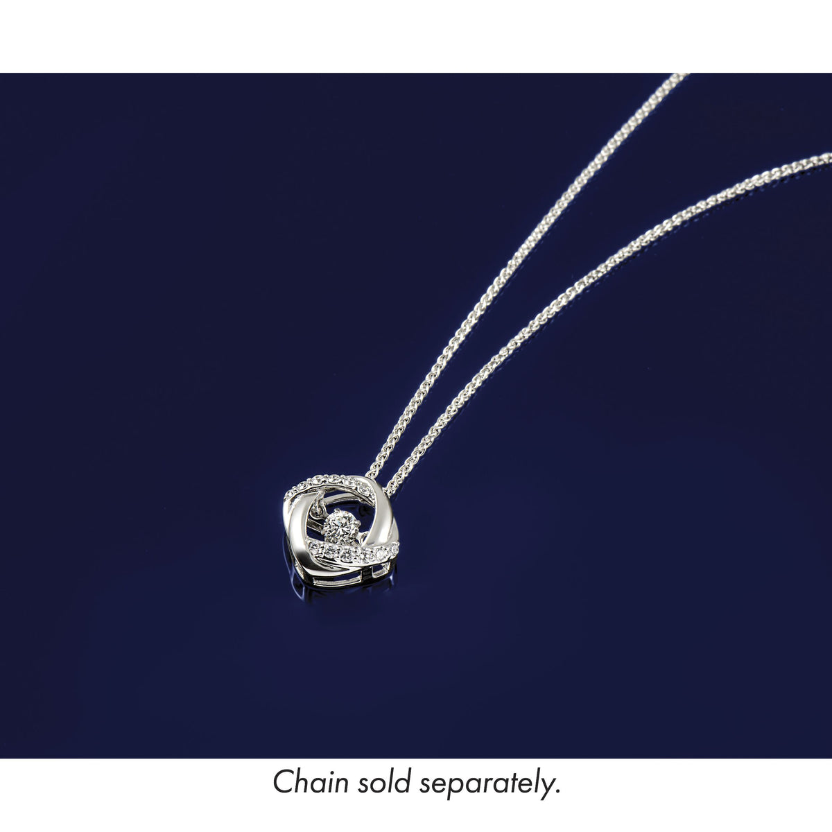 14k White Gold 1/4ct. Vibrant Diamond Entwined Squares Chain Slide-PM4783-025-WA