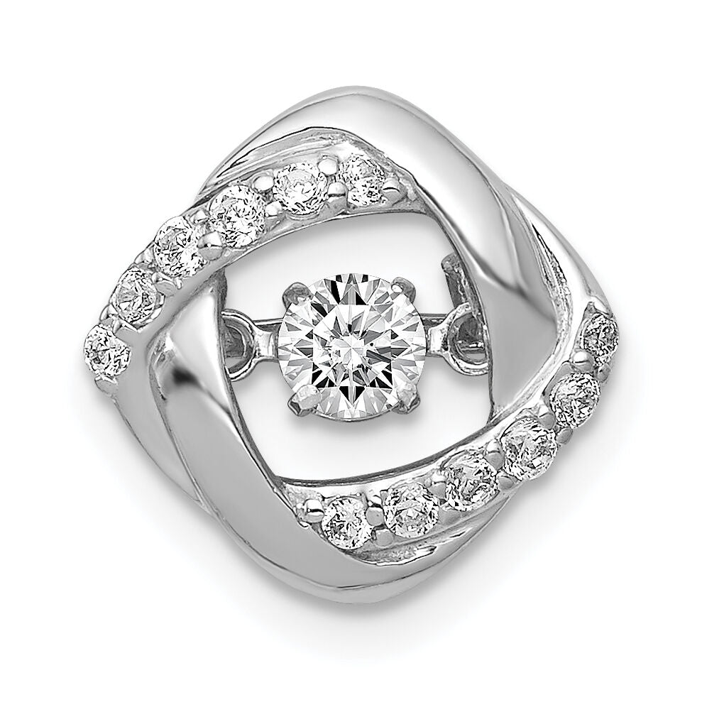 14k White Gold 1/4ct. Vibrant Diamond Entwined Squares Chain Slide-PM4783-025-WA