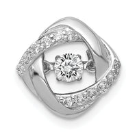 14k White Gold 1/4ct. Vibrant Diamond Entwined Squares Chain Slide-PM4783-025-WA