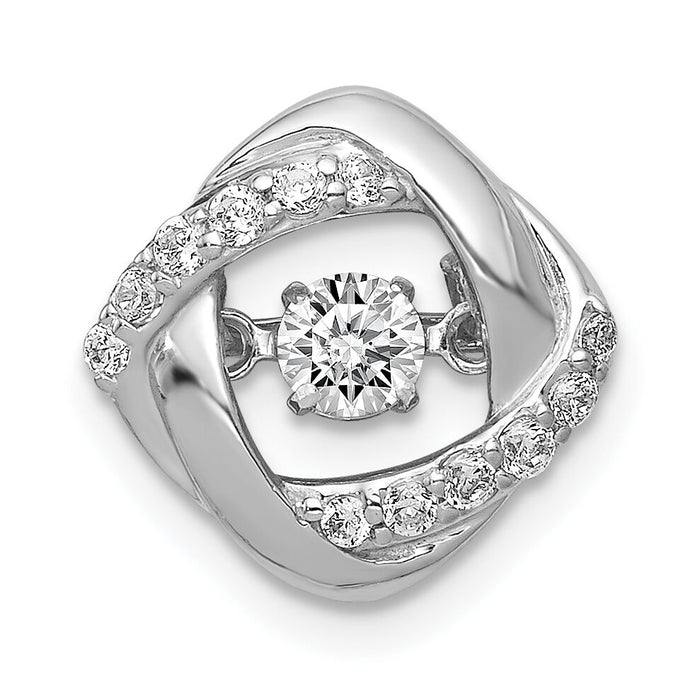 14k White Gold 1/4ct. Vibrant Diamond Entwined Squares Chain Slide-PM4783-025-WA