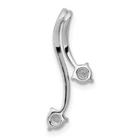 14k White Gold 1/10ct. Diamond Double Curved Lines Chain Slide-PM4787-010-WA