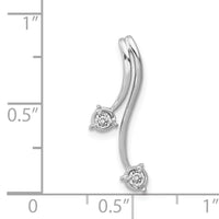 14k White Gold 1/10ct. Diamond Double Curved Lines Chain Slide-PM4787-010-WA
