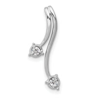 14k White Gold 1/10ct. Diamond Double Curved Lines Chain Slide-PM4787-010-WA