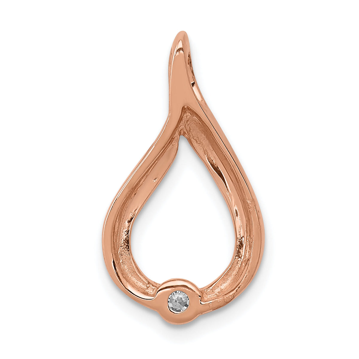 14k Rose Gold 1/10ct. Diamond Teardrop Chain Slide-PM4789-010-RA