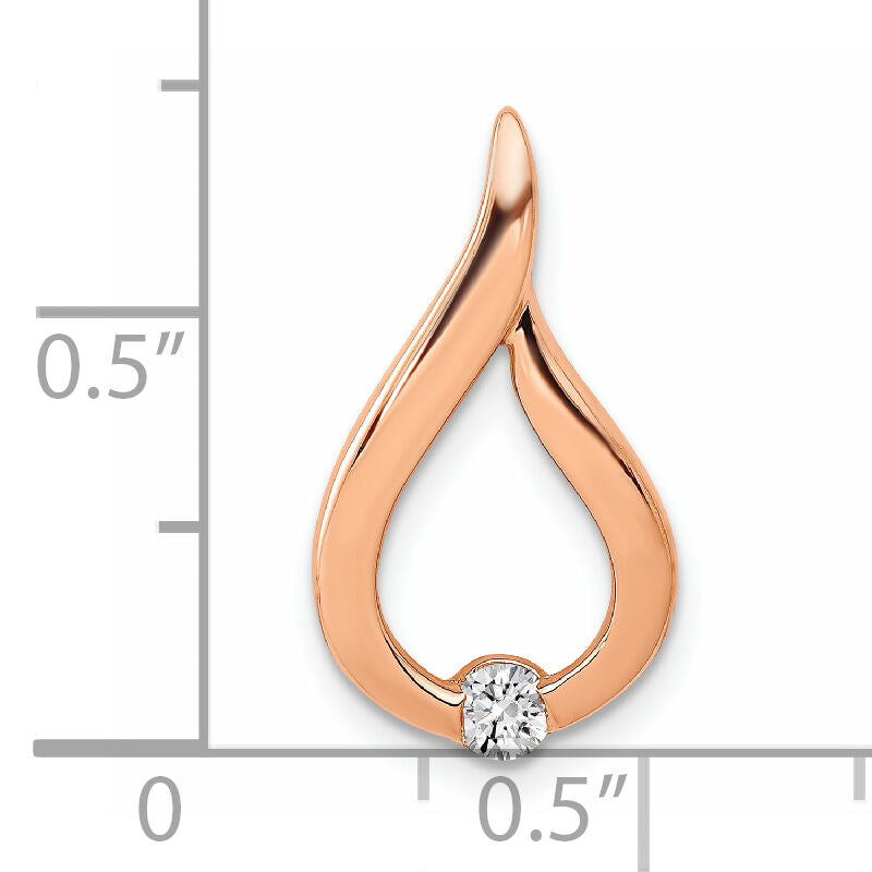 14k Rose Gold 1/10ct. Diamond Teardrop Chain Slide-PM4789-010-RA