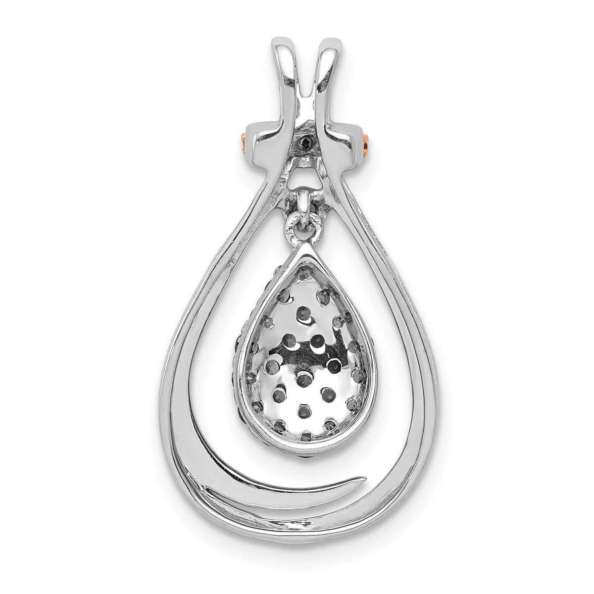 14k White Gold w/Rose Rhodium 1/4ct Champagne Diamond Chain Slide-PM4793-025-WA