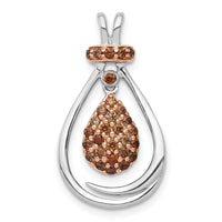 14k White Gold w/Rose Rhodium 1/4ct Champagne Diamond Chain Slide-PM4793-025-WA