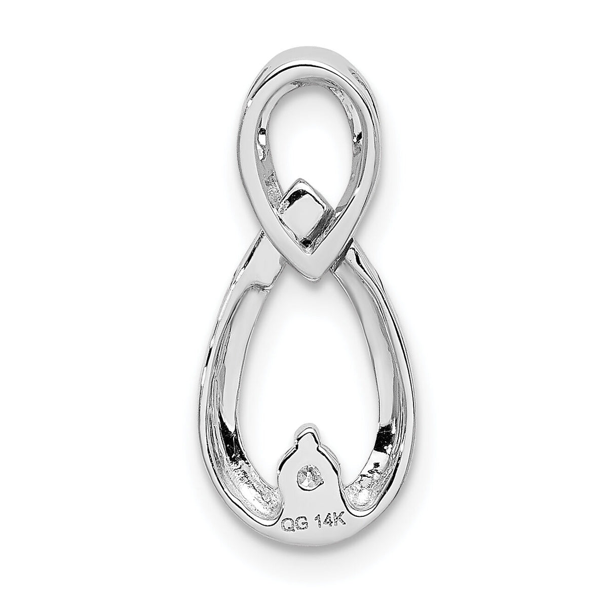 14k White Gold 1/20ct. Diamond Teardrop Infinity Chain Slide-PM4794-005-WA