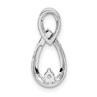 14k White Gold 1/20ct. Diamond Teardrop Infinity Chain Slide-PM4794-005-WA