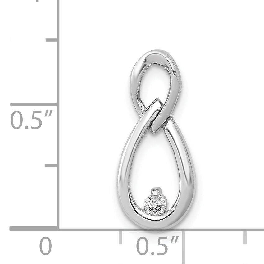14k White Gold 1/20ct. Diamond Teardrop Infinity Chain Slide-PM4794-005-WA