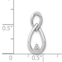 14k White Gold 1/20ct. Diamond Teardrop Infinity Chain Slide-PM4794-005-WA