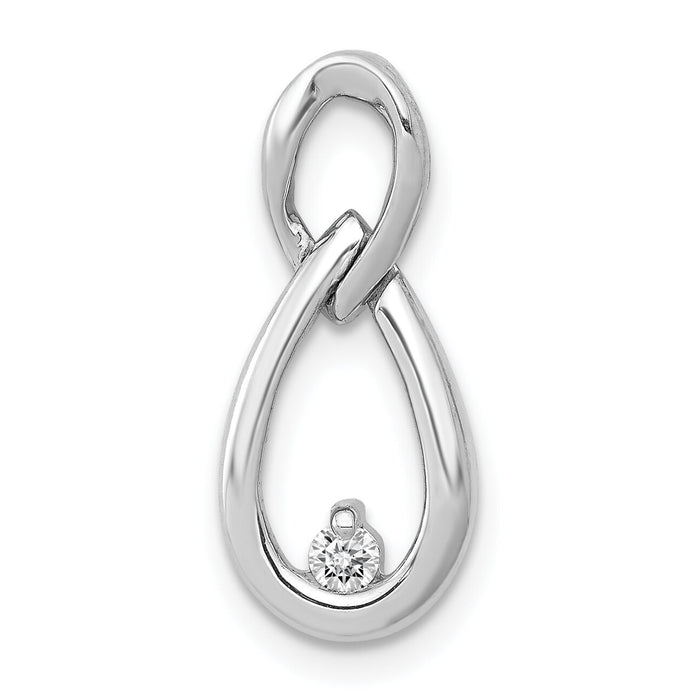 14k White Gold 1/20ct. Diamond Teardrop Infinity Chain Slide-PM4794-005-WA