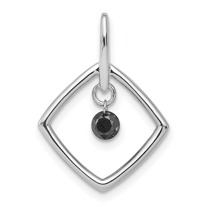 14k White Gold 1/6ct. Black Diamond Dangle Pendant-PM4796-BK-016-WA
