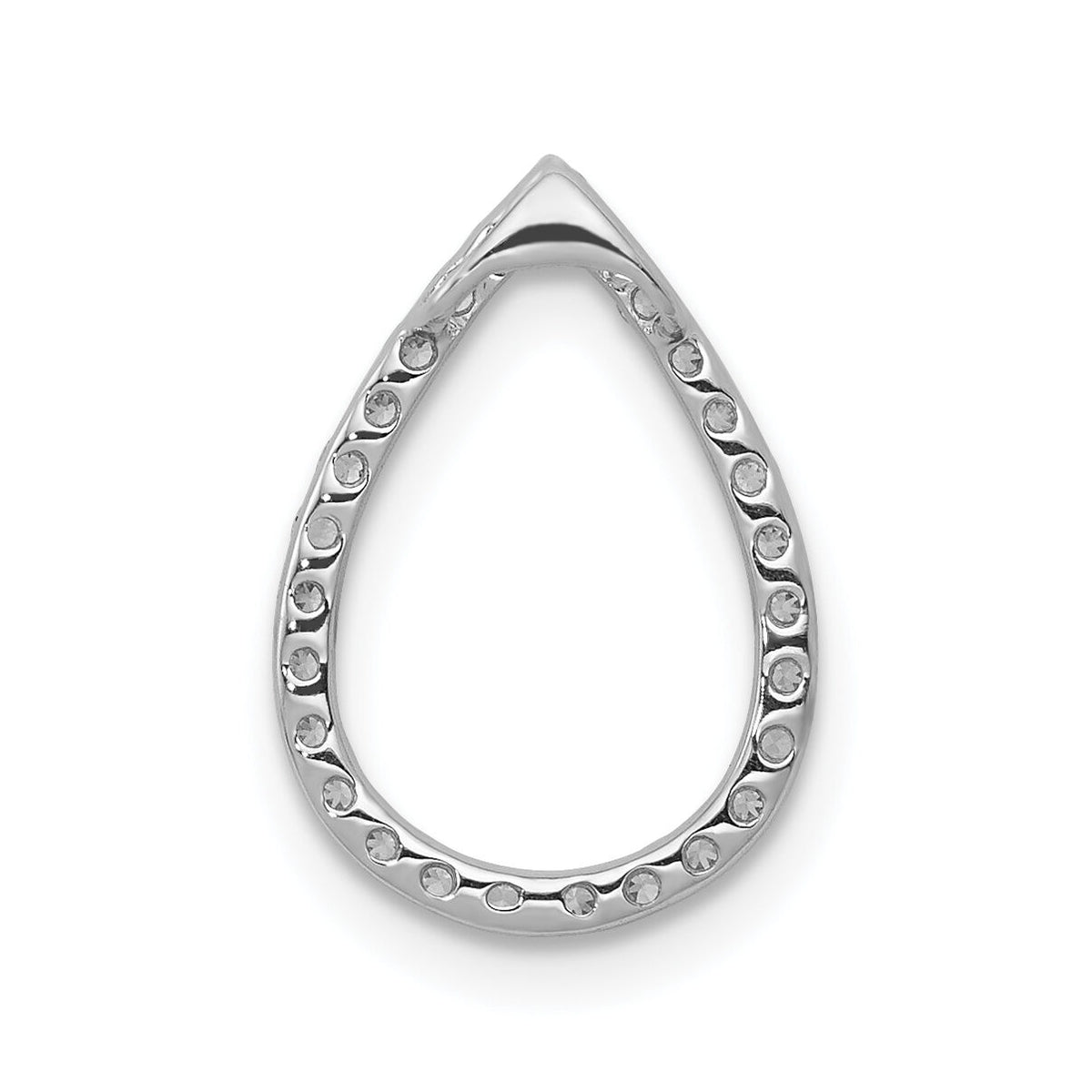 14k White Gold 1/5ct. Diamond Teardrop Chain Slide-PM4799-020-WA