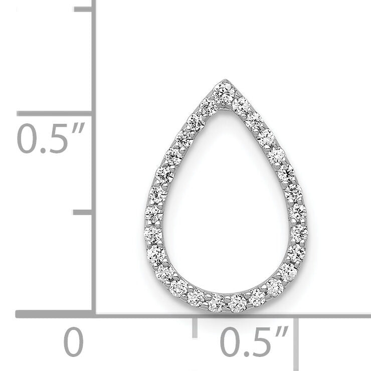 14k White Gold 1/5ct. Diamond Teardrop Chain Slide-PM4799-020-WA