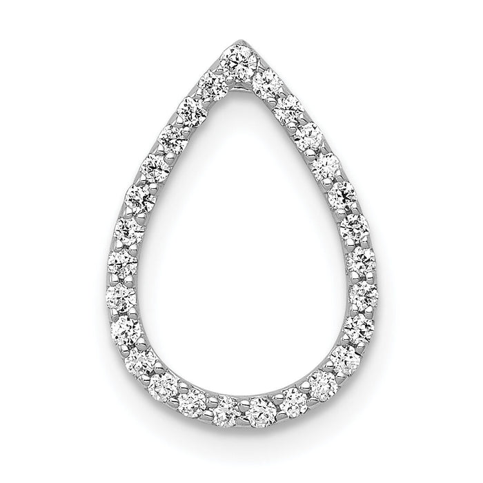 14k White Gold 1/5ct. Diamond Teardrop Chain Slide-PM4799-020-WA
