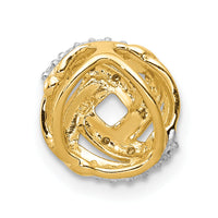 14k .02ct. Diamond w/Rhodium Accents Round Chain Slide-PM4801-002-YWA