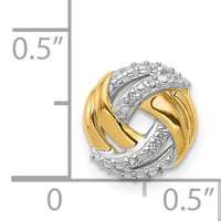14k .02ct. Diamond w/Rhodium Accents Round Chain Slide-PM4801-002-YWA