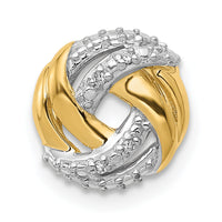 14k .02ct. Diamond w/Rhodium Accents Round Chain Slide-PM4801-002-YWA