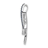 14k White Gold 1/4ct. Blue and White Diamond Fancy Chain Slide-PM4810-BD-025-WA
