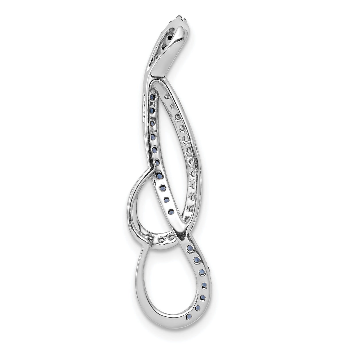 14k White Gold 1/4ct. Blue and White Diamond Fancy Chain Slide-PM4810-BD-025-WA