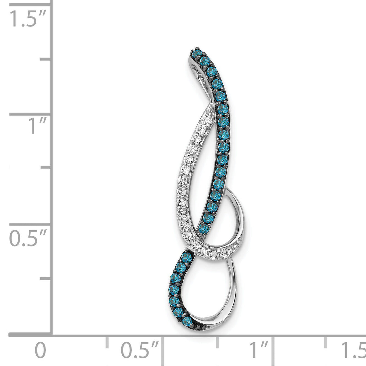 14k White Gold 1/4ct. Blue and White Diamond Fancy Chain Slide-PM4810-BD-025-WA