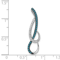 14k White Gold 1/4ct. Blue and White Diamond Fancy Chain Slide-PM4810-BD-025-WA