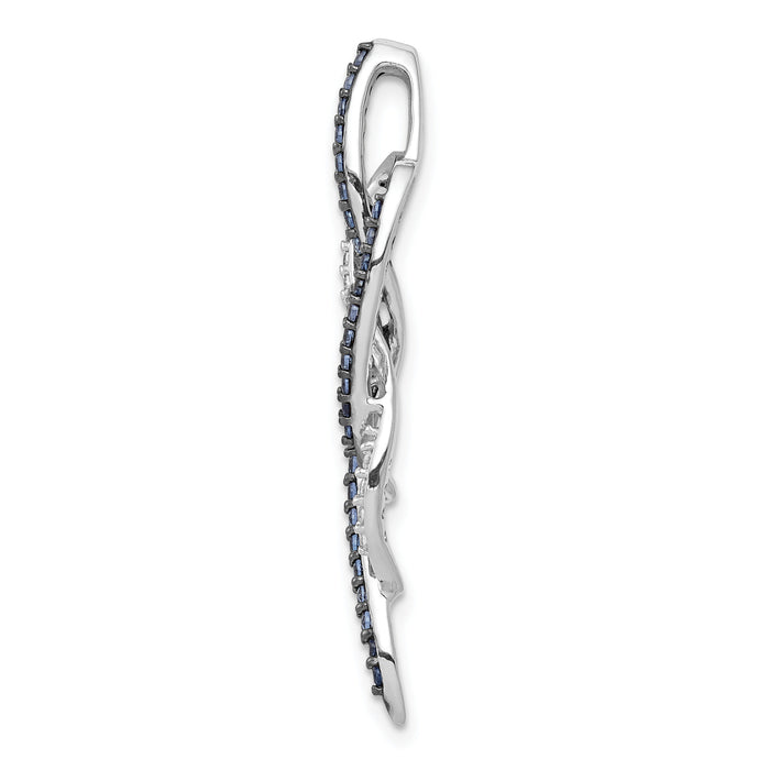 14k White Gold 1/3ct. Blue and White Diamond Fancy Chain Slide-PM4811-BD-033-WA
