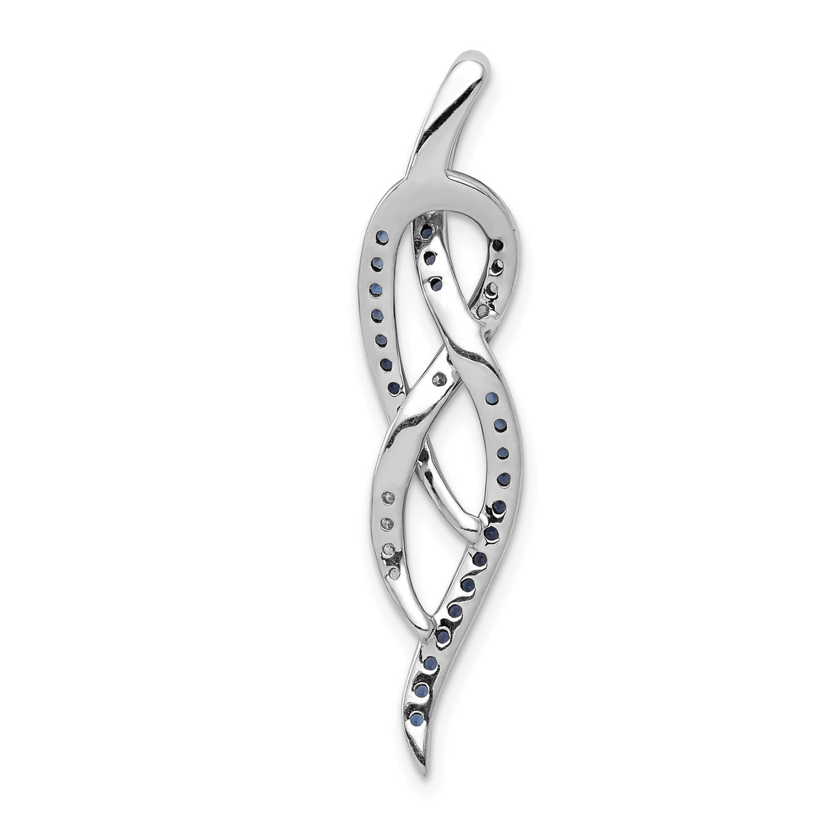 14k White Gold 1/3ct. Blue and White Diamond Fancy Chain Slide-PM4811-BD-033-WA