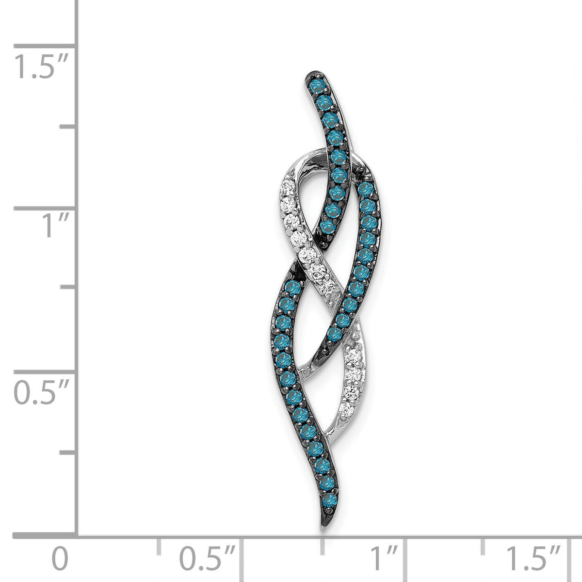 14k White Gold 1/3ct. Blue and White Diamond Fancy Chain Slide-PM4811-BD-033-WA
