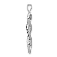 14k White Gold 1/4ct. Black and White Diamond Twisted Pendant-PM4813-BK-025-WA