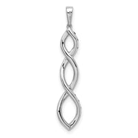 14k White Gold 1/4ct. Black and White Diamond Twisted Pendant-PM4813-BK-025-WA