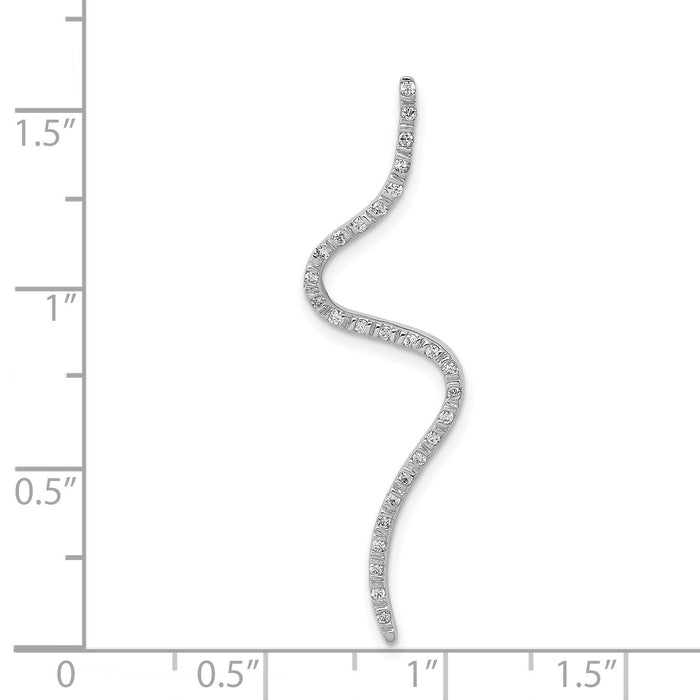 14k White Gold Fancy 1/6ct. Diamond Curved Line Chain Slide-PM4815-016-WA
