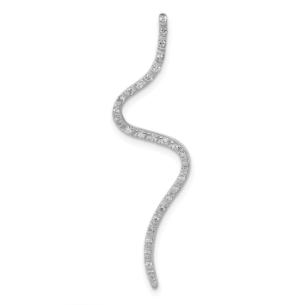 14k White Gold Fancy 1/6ct. Diamond Curved Line Chain Slide-PM4815-016-WA