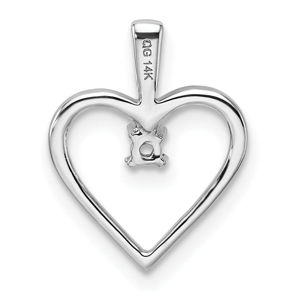 14k White Gold Heart Pendant Mounting-PM4816-003-W