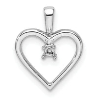 14k White Gold Heart Pendant Mounting-PM4816-003-W