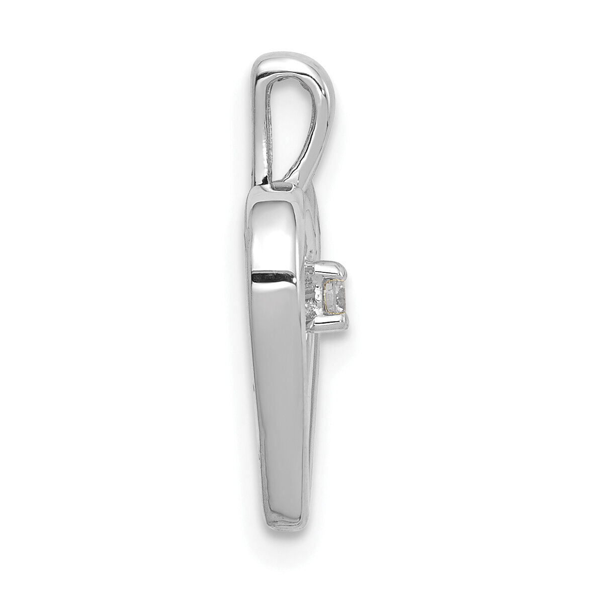 14k White Gold AA .03ct. Diamond Heart Pendant-PM4816-003-WA