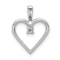 14k White Gold AA .03ct. Diamond Heart Pendant-PM4816-003-WA