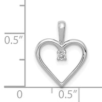 14k White Gold AA .03ct. Diamond Heart Pendant-PM4816-003-WA