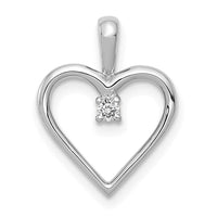 14k White Gold AA .03ct. Diamond Heart Pendant-PM4816-003-WA