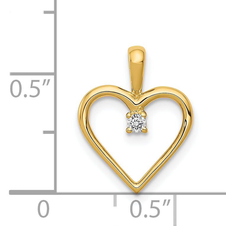 14k AA .03ct. Diamond Heart Pendant-PM4816-003-YA