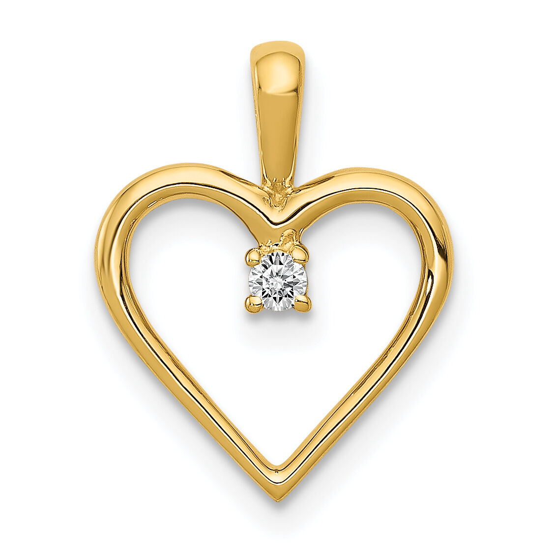 14k AA .03ct. Diamond Heart Pendant-PM4816-003-YA