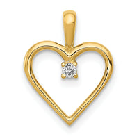 14k AA .03ct. Diamond Heart Pendant-PM4816-003-YA