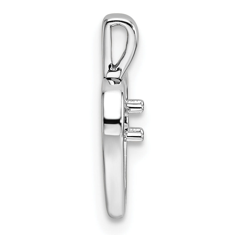14k White Gold Heart Pendant .05ct. Mounting-PM4816-005-W