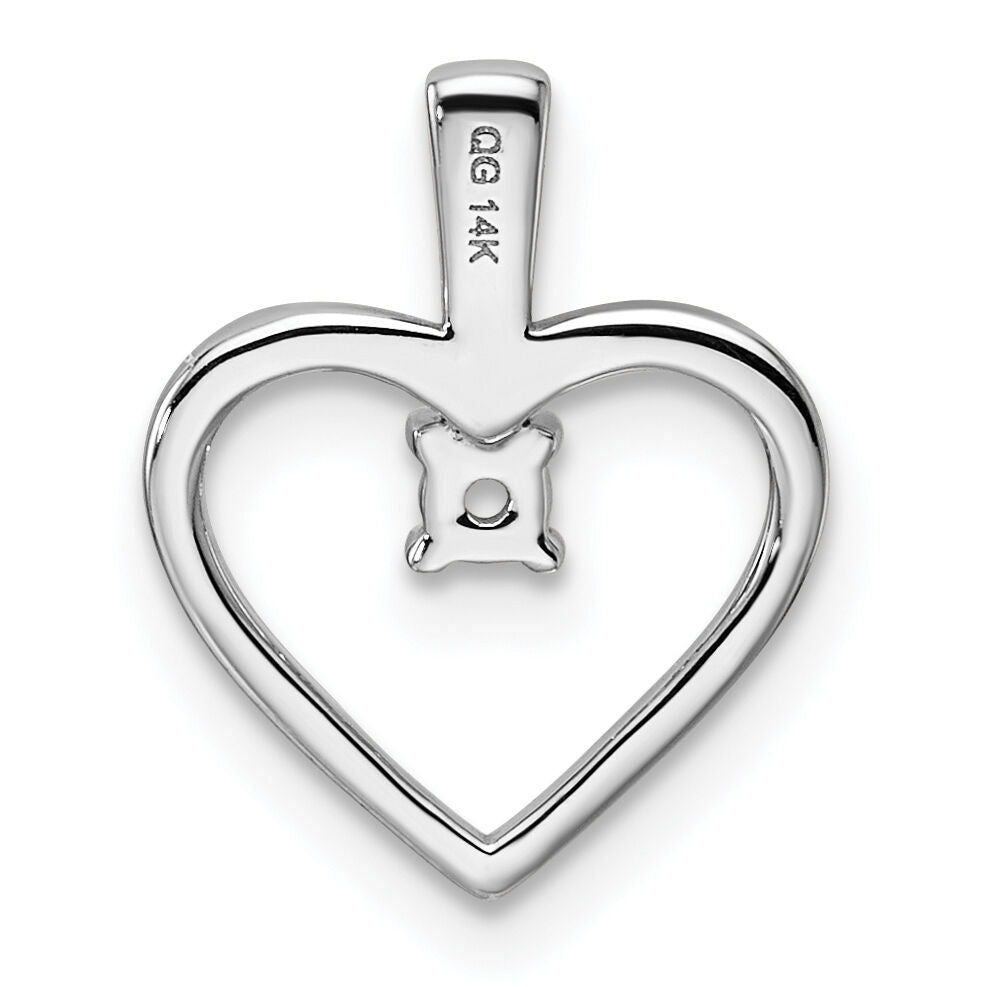 14k White Gold Heart Pendant .05ct. Mounting-PM4816-005-W